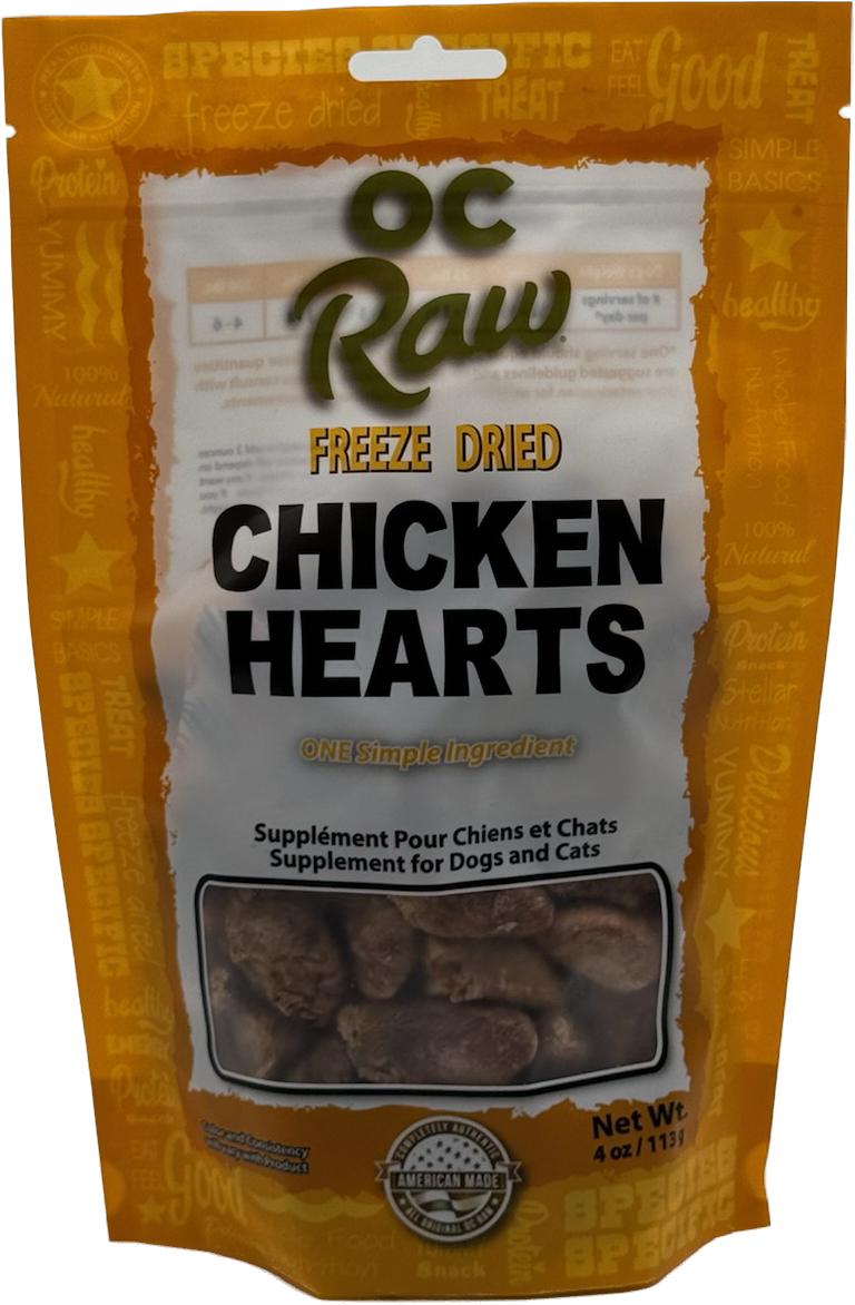 Chicken Hearts ~ 4 oz Freeze Dried